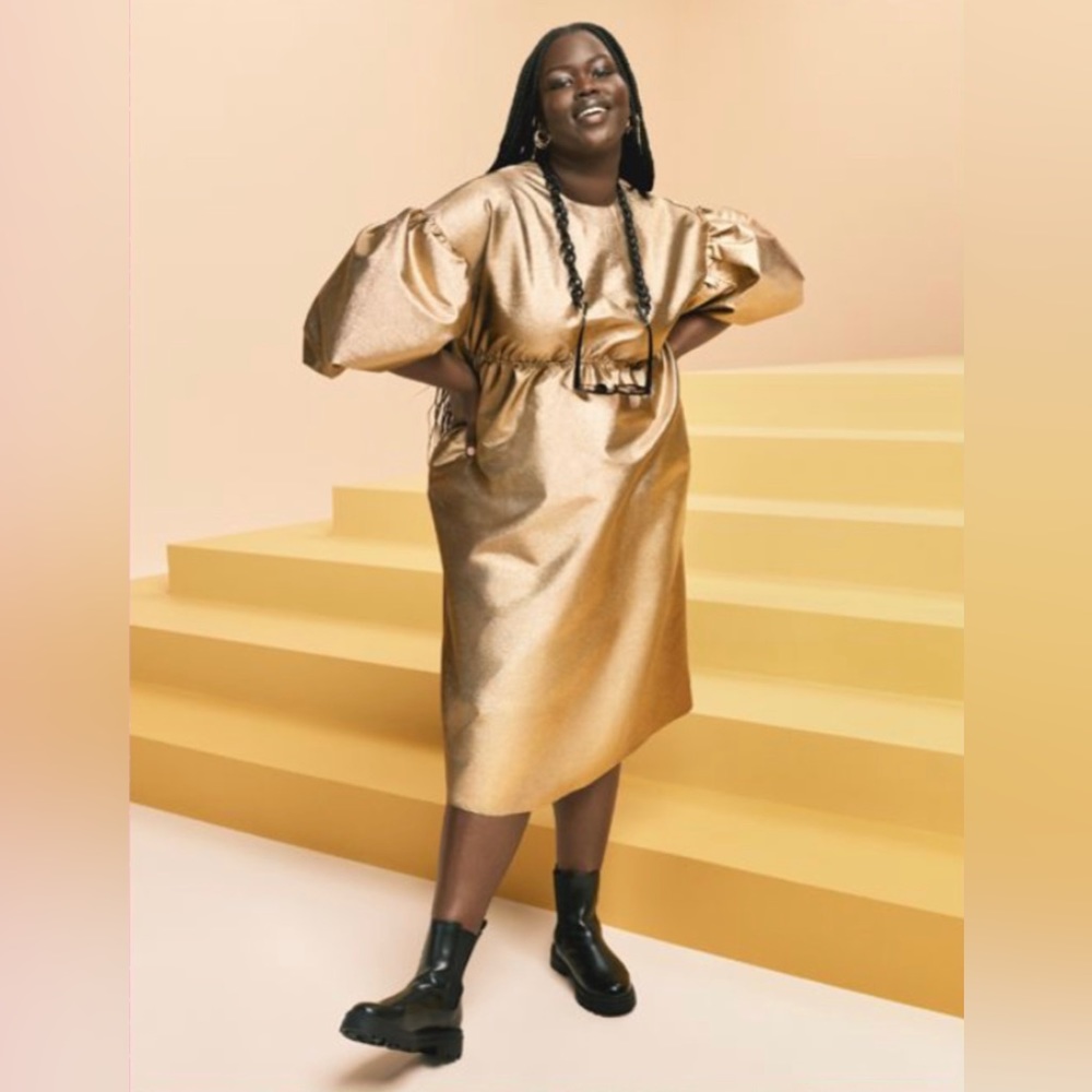 Kika Vargas Target gold midi dress